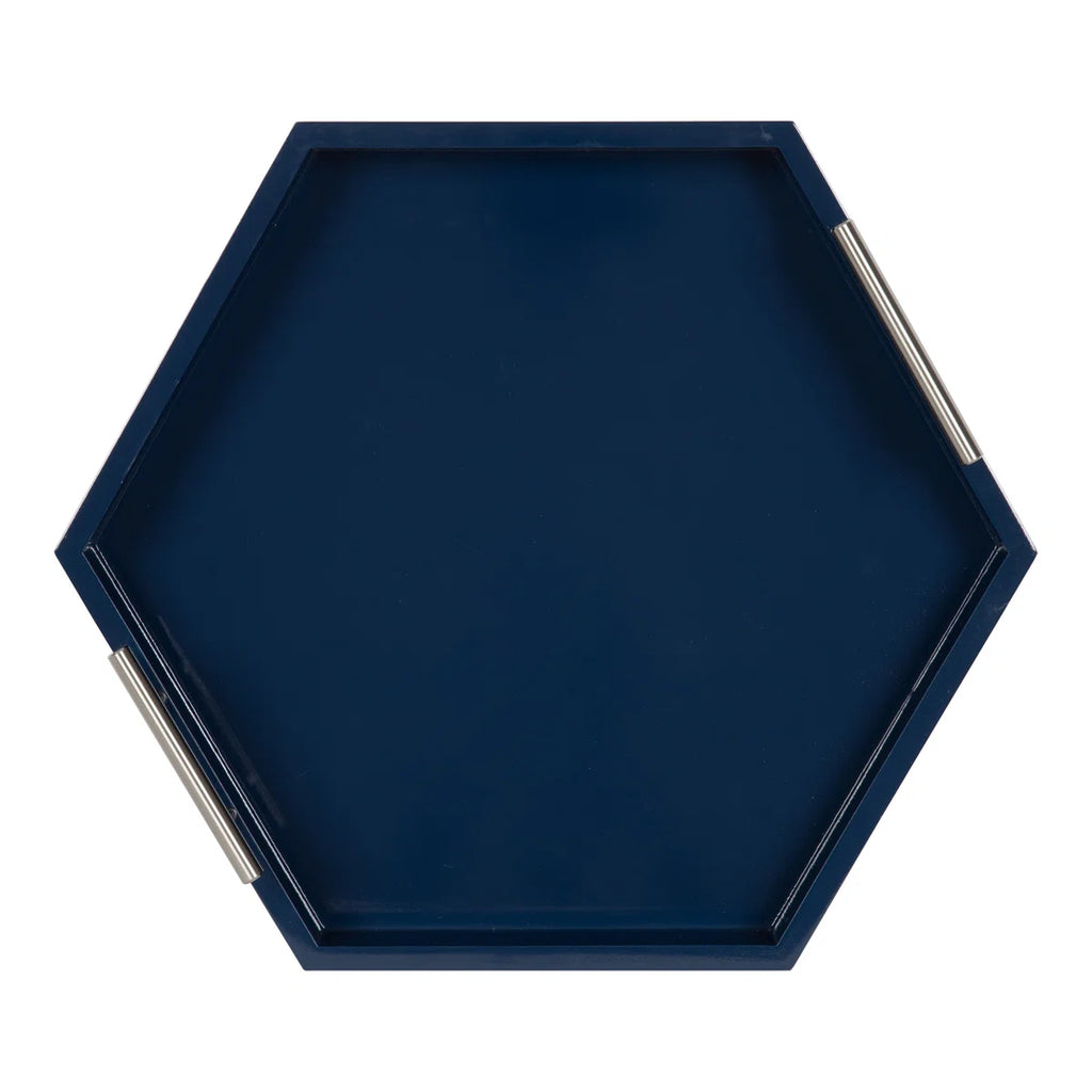 Norvan Hexagon Decorative Tray with Metal Handles