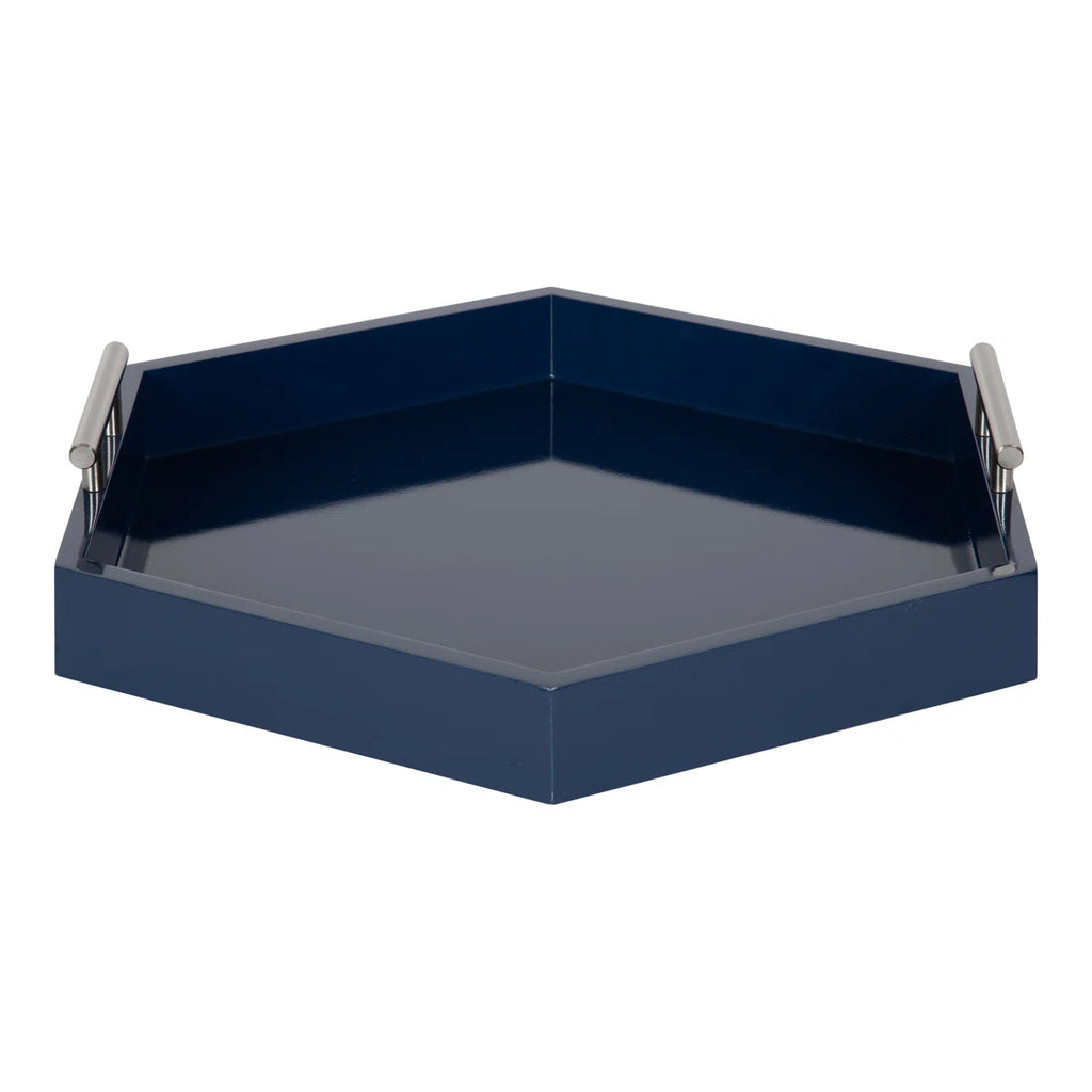 Norvan Hexagon Decorative Tray with Metal Handles