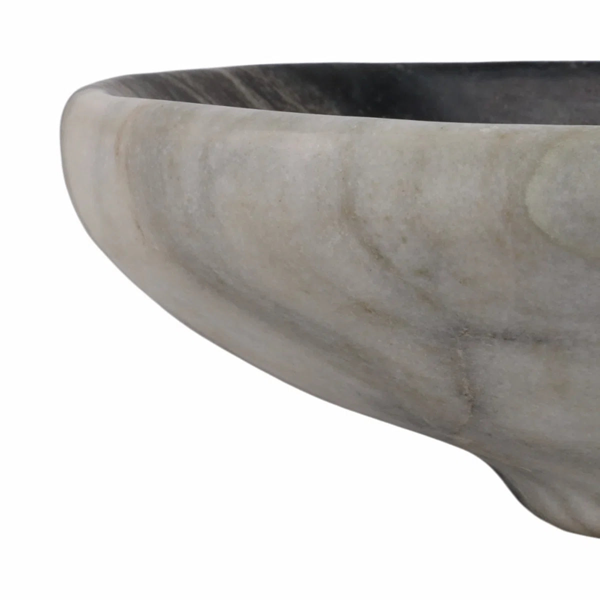 Decorative Curved Marble Tray for Coffee Table Decor - Casual Home Decor Accent Tray for Ottoman, Jewelry, Trinket, or Kitchen Counter - 19", Black
