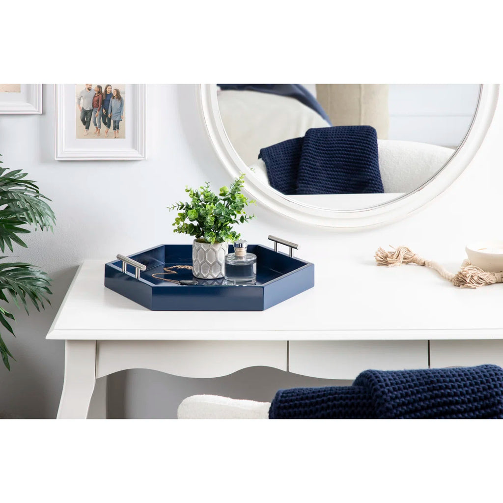 Norvan Hexagon Decorative Tray with Metal Handles