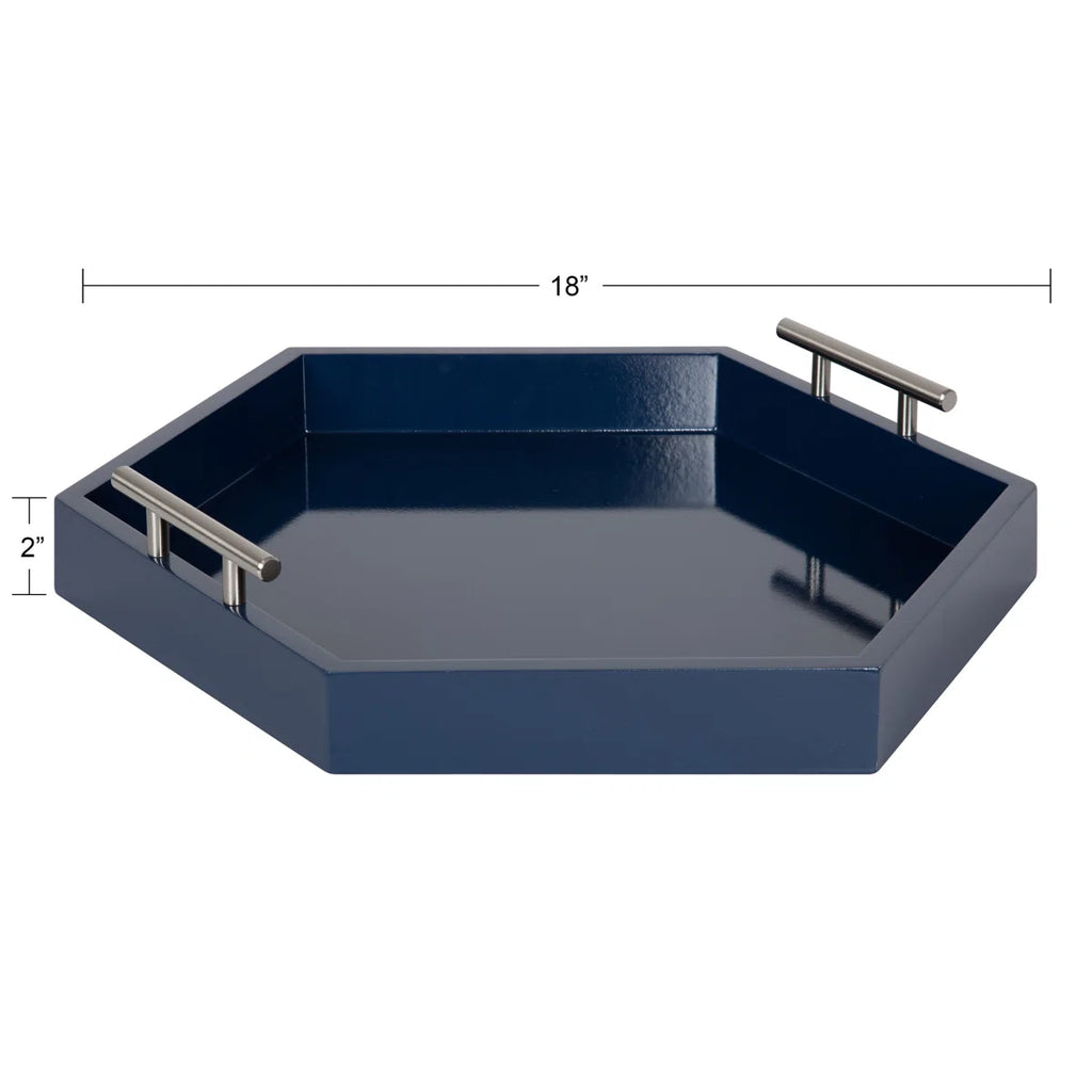 Norvan Hexagon Decorative Tray with Metal Handles