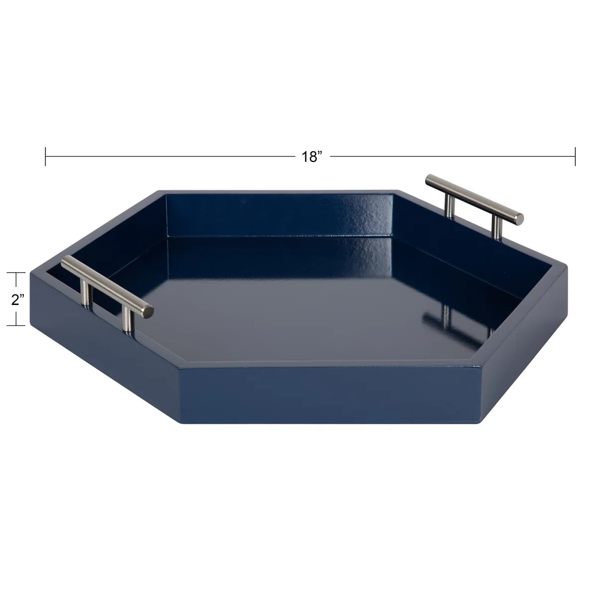 Norvan Hexagon Decorative Tray with Metal Handles